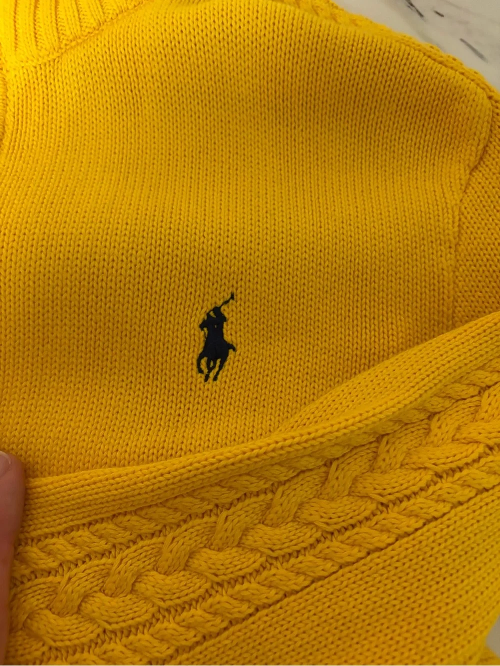 Ralph Lauren Bright Yellow Zip-Up Cotton Sweater